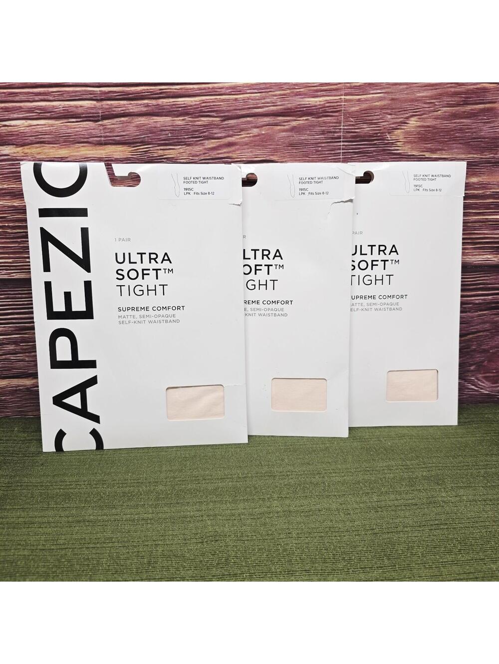Capezio Girls Ultra Soft Tights Light Pink One Size 8-12 NEW Lot 3 Packs Ballet